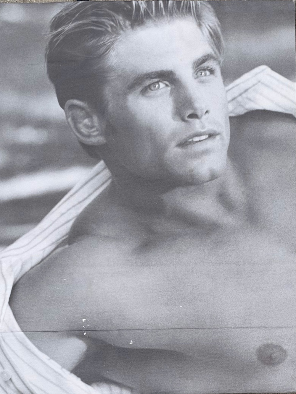 2 LOT ABERCROMBIE MALE MODEL BRUCE WEBER PICTURE PORTRAIT MEN PAPER SHOPPING BAG